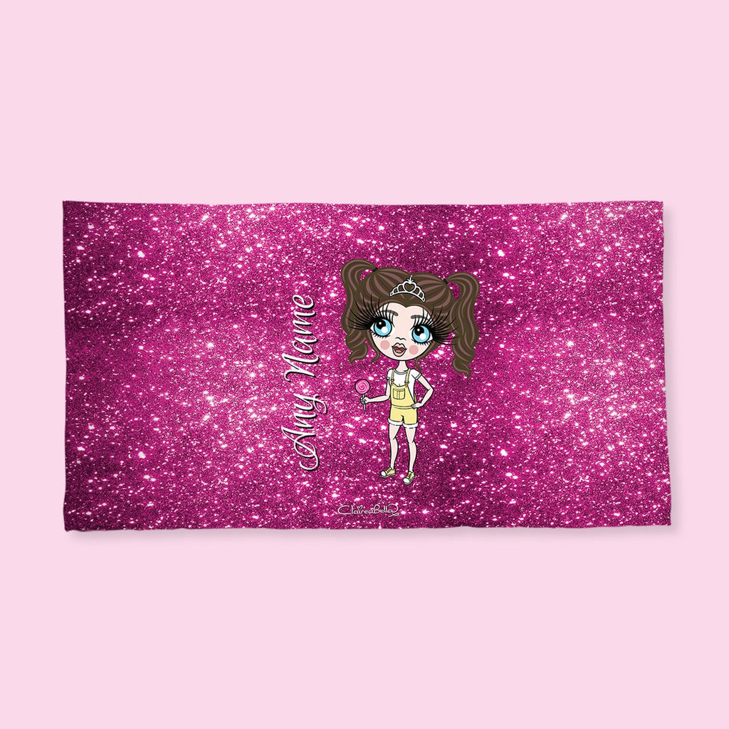 ClaireaBella Girls Pink Glitter Effect Hand Towel - Image 4
