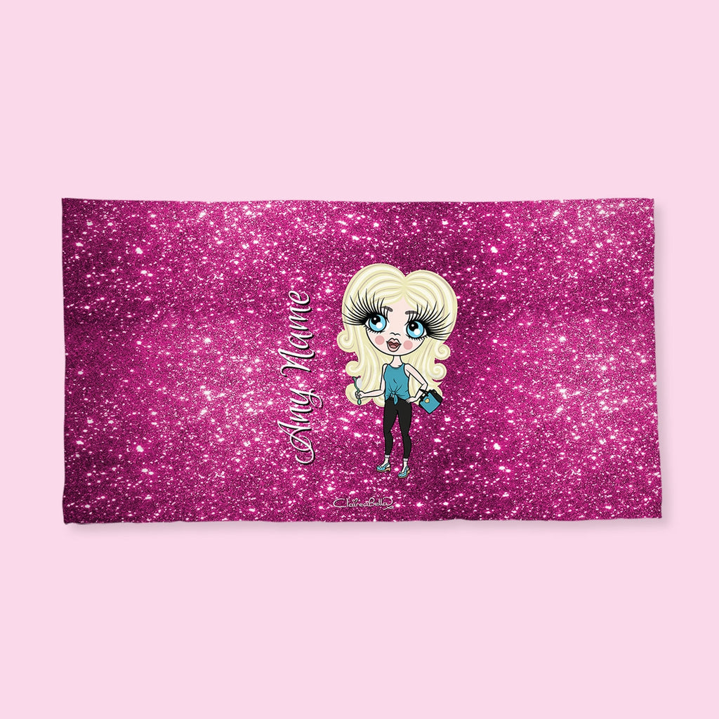 ClaireaBella Girls Pink Glitter Effect Hand Towel - Image 2