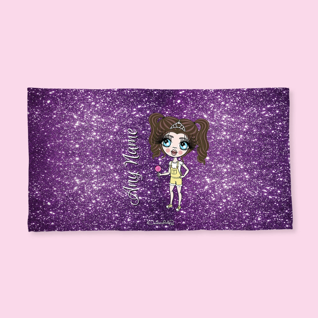 ClaireaBella Girls Purple Glitter Effect Hand Towel - Image 4