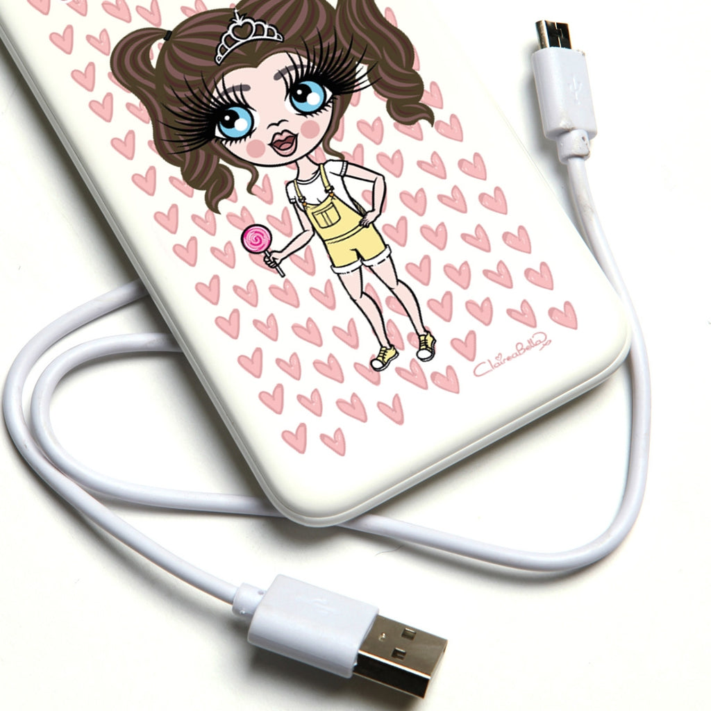 ClaireaBella Girls Heart Pattern Portable Power Bank - Image 4