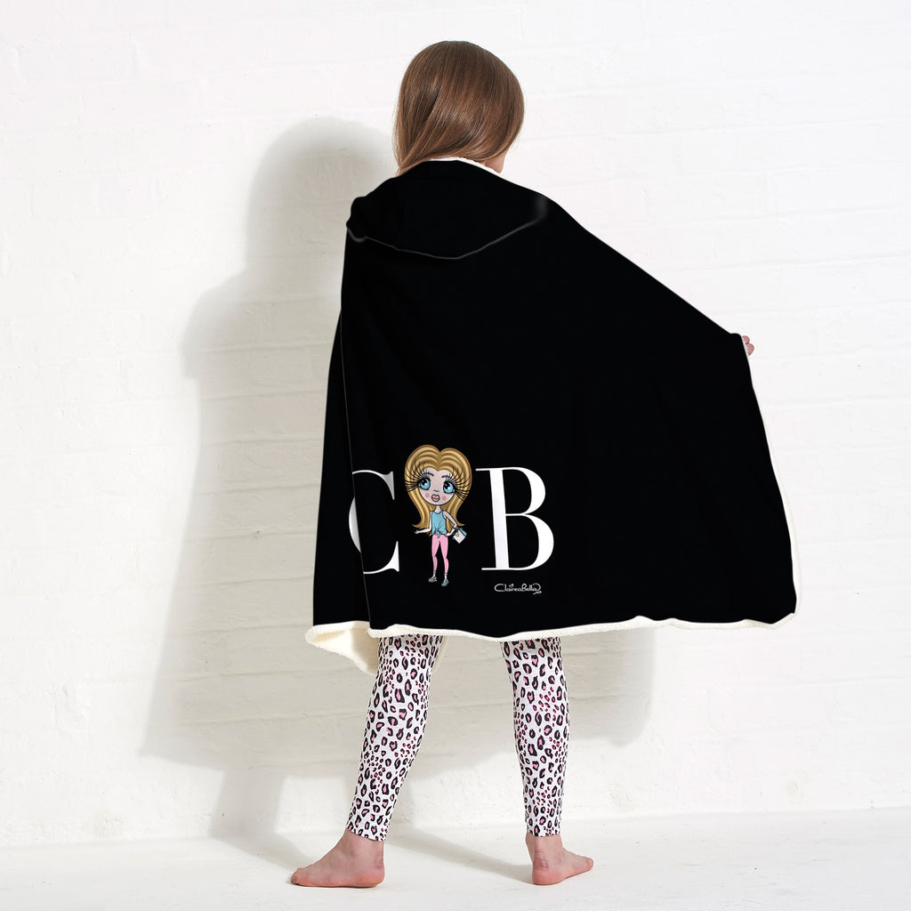 ClaireaBella Girls Lux Collection Black Hooded Blanket - Image 4