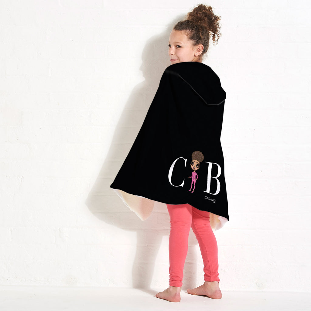 ClaireaBella Girls Lux Collection Black Hooded Blanket - Image 6