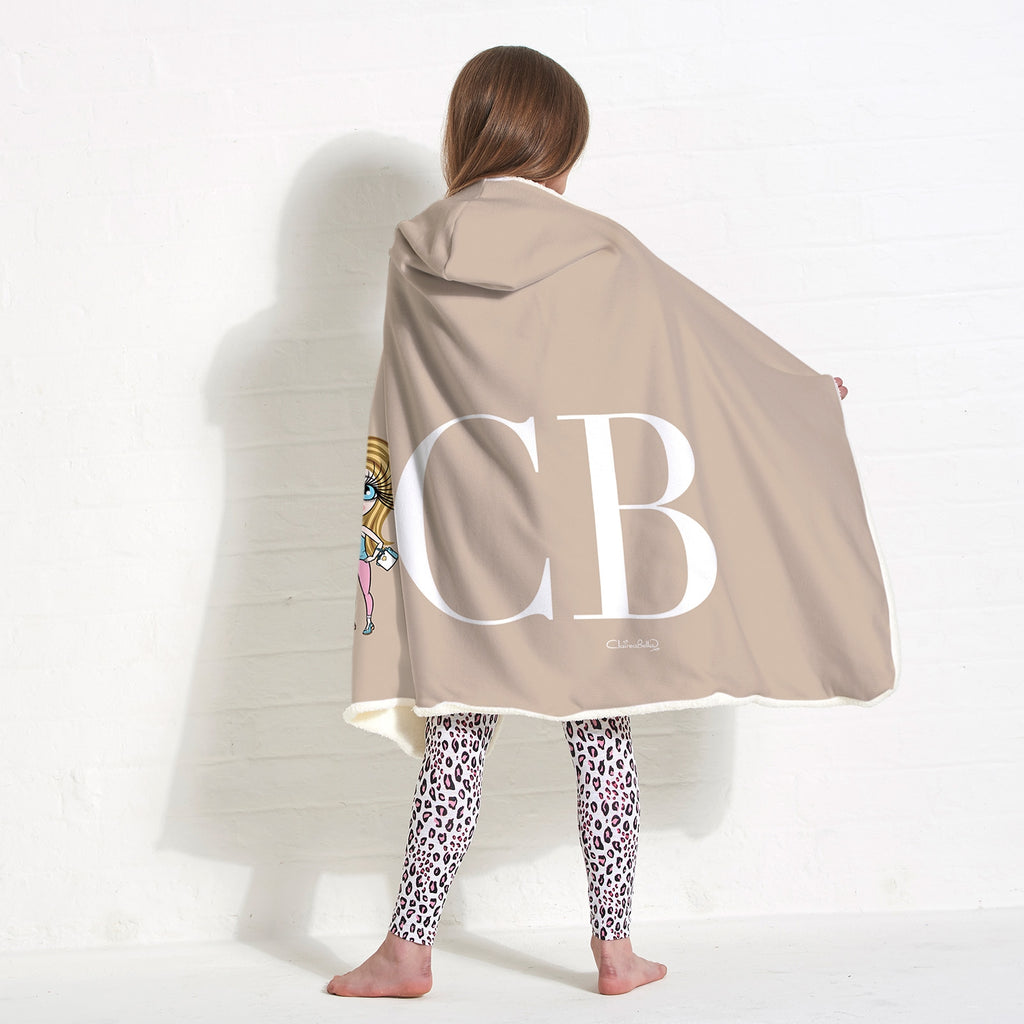 ClaireaBella Girls Lux Initial Nude Landscape Hooded Blanket - Image 2