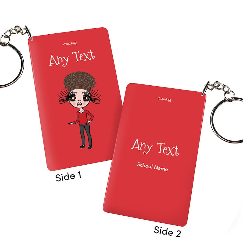 ClaireaBella Girls Personalised Red Keyring - Image 1