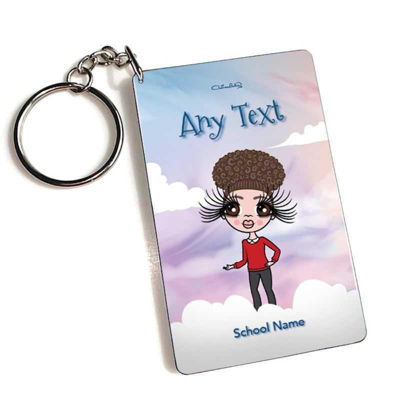 ClaireaBella Girls Personalised Clouds Keyring - Image 1