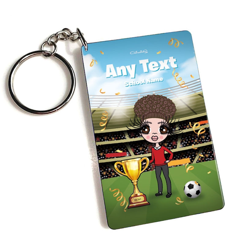 ClaireaBella Girls Personalised Football Champ Keyring - Image 1