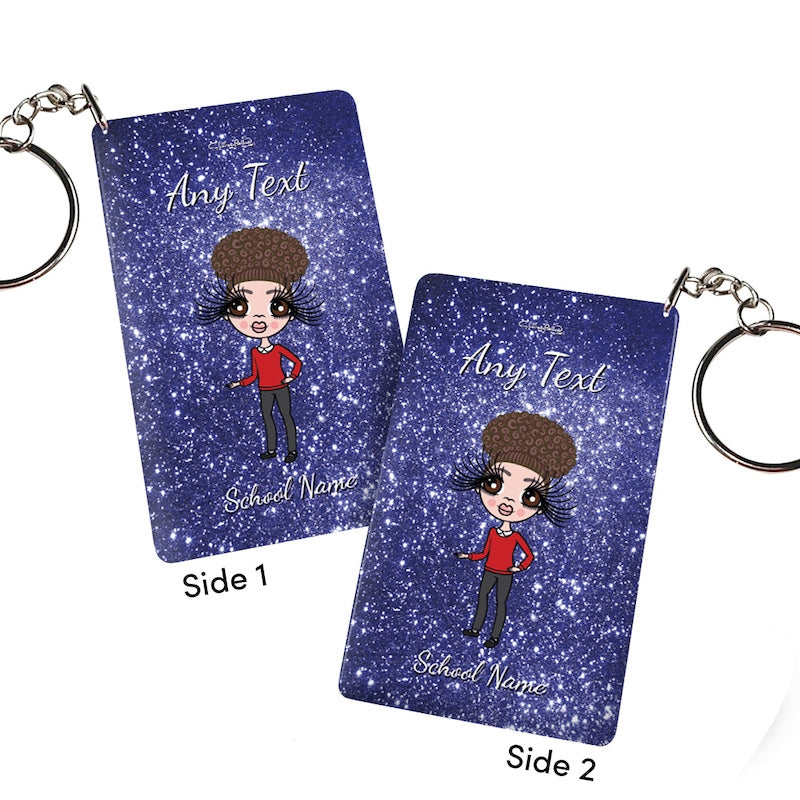 ClaireaBella Girls Personalised Blue Glitter Keyring - Image 2