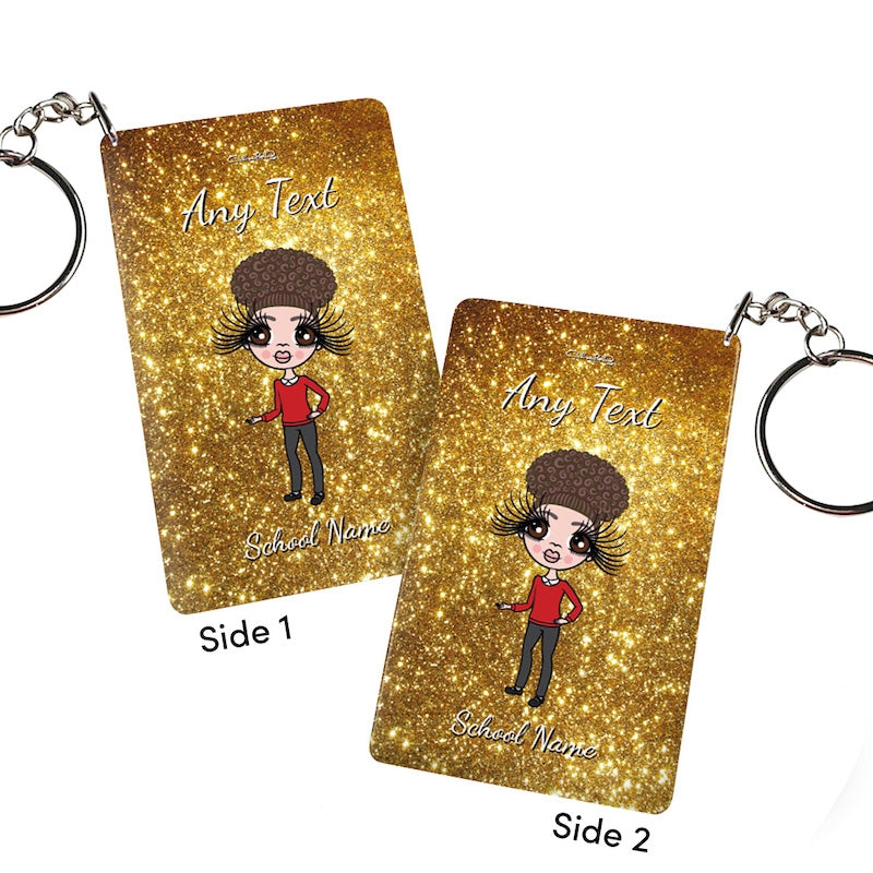 ClaireaBella Girls Personalised Gold Glitter Keyring - Image 2