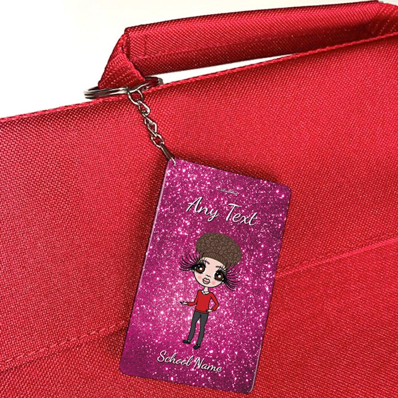 ClaireaBella Girls Personalised Pink Glitter Keyring - Image 3