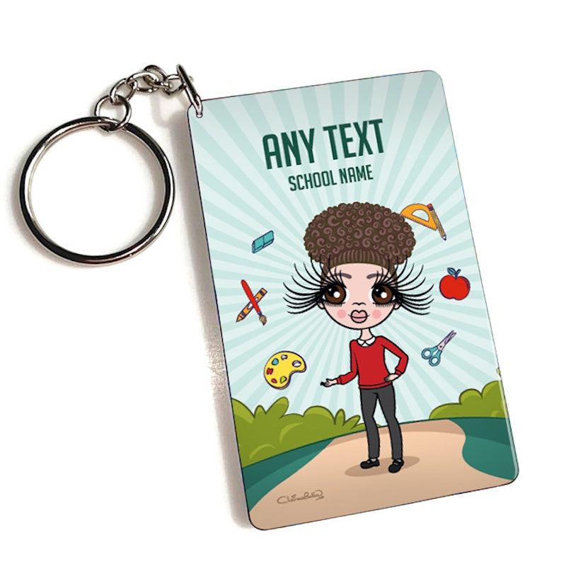 ClaireaBella Girls Personalised Path To School Keyring - Image 1