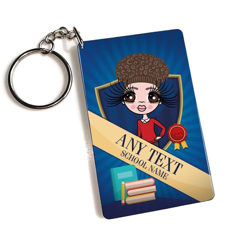 ClaireaBella Girls Personalised School Name Keyring - Image 1