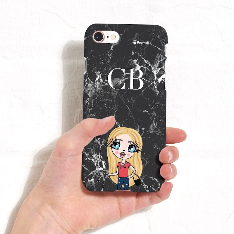 ClaireaBella Girls Personalised The LUX Collection Black Marble Phone Case - Image 4