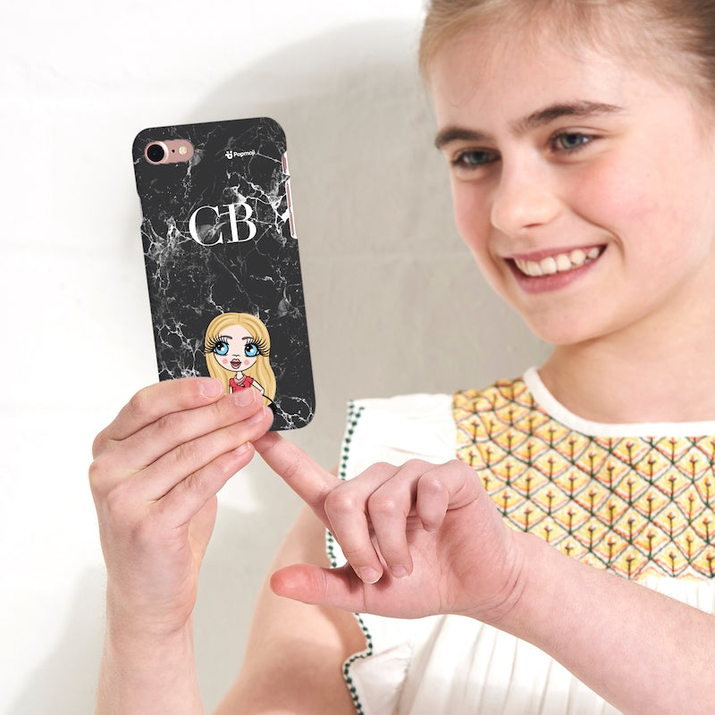 ClaireaBella Girls Personalised The LUX Collection Black Marble Phone Case - Image 6