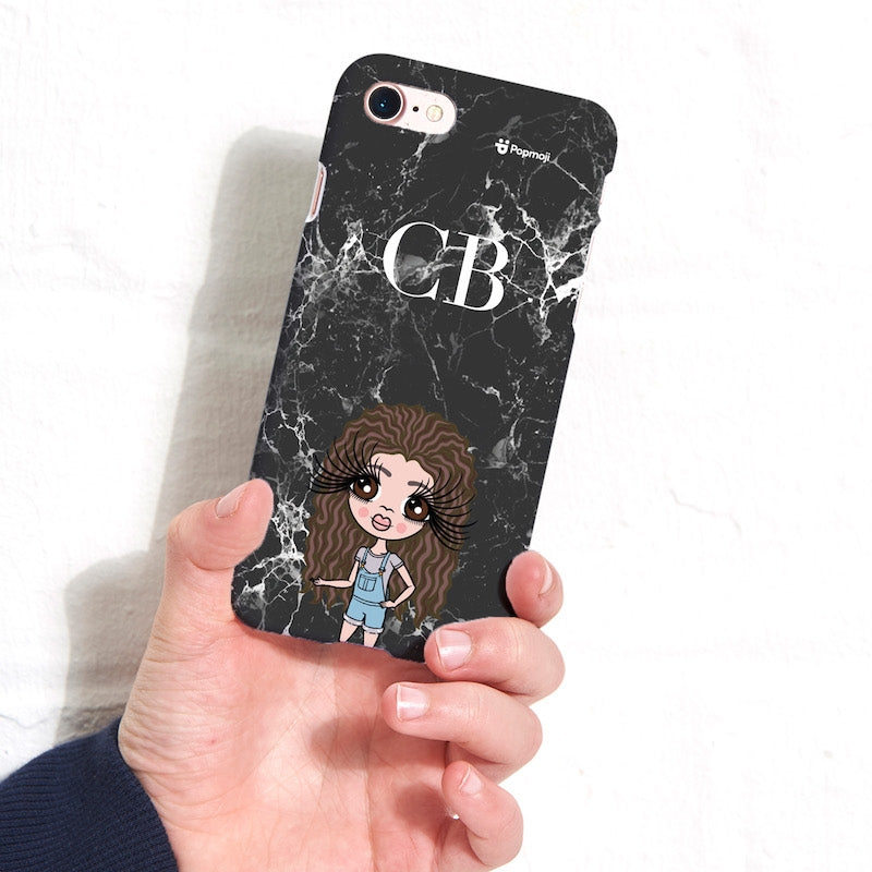 ClaireaBella Girls Personalised The LUX Collection Black Marble Phone Case - Image 1