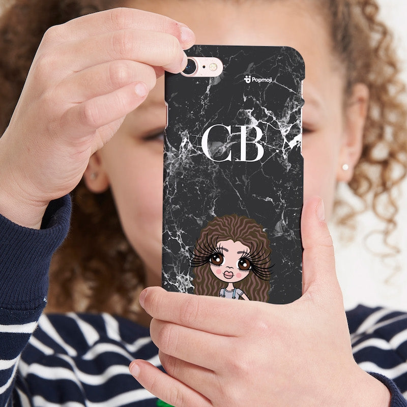 ClaireaBella Girls Personalised The LUX Collection Black Marble Phone Case - Image 3