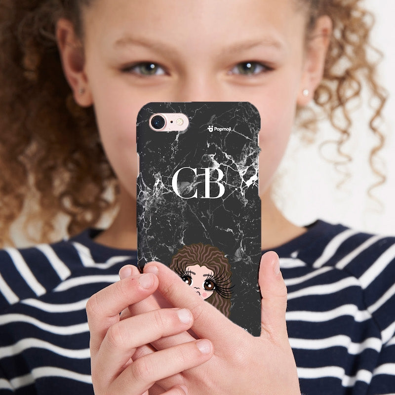 ClaireaBella Girls Personalised The LUX Collection Black Marble Phone Case - Image 2