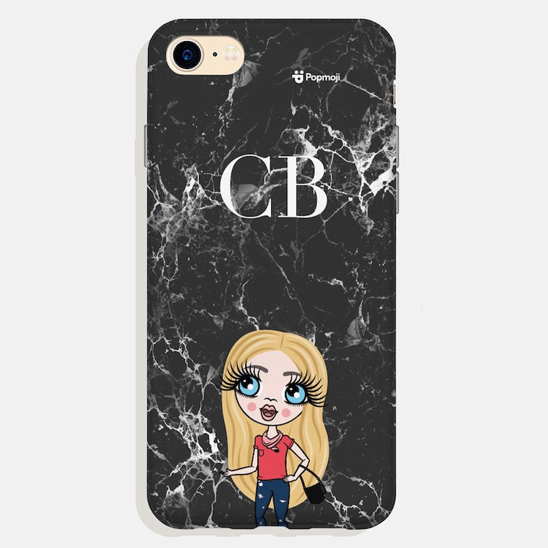 ClaireaBella Girls Personalised The LUX Collection Black Marble Phone Case - Image 5