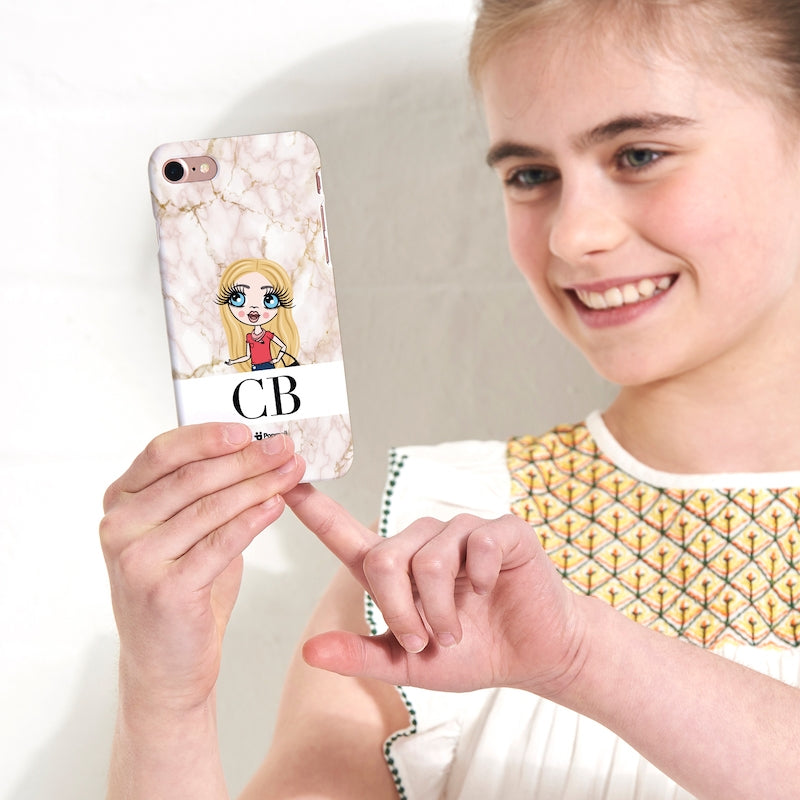ClaireaBella Girls Personalised The LUX Collection Pink Marble Phone Case - Image 5