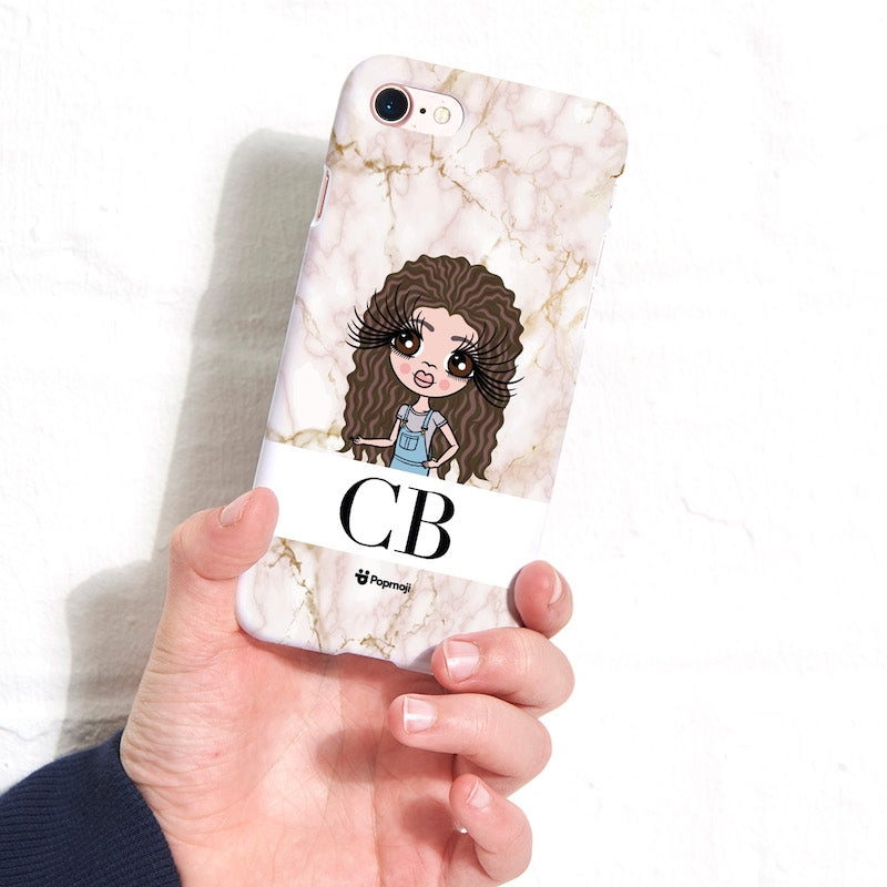 ClaireaBella Girls Personalised The LUX Collection Pink Marble Phone Case - Image 1