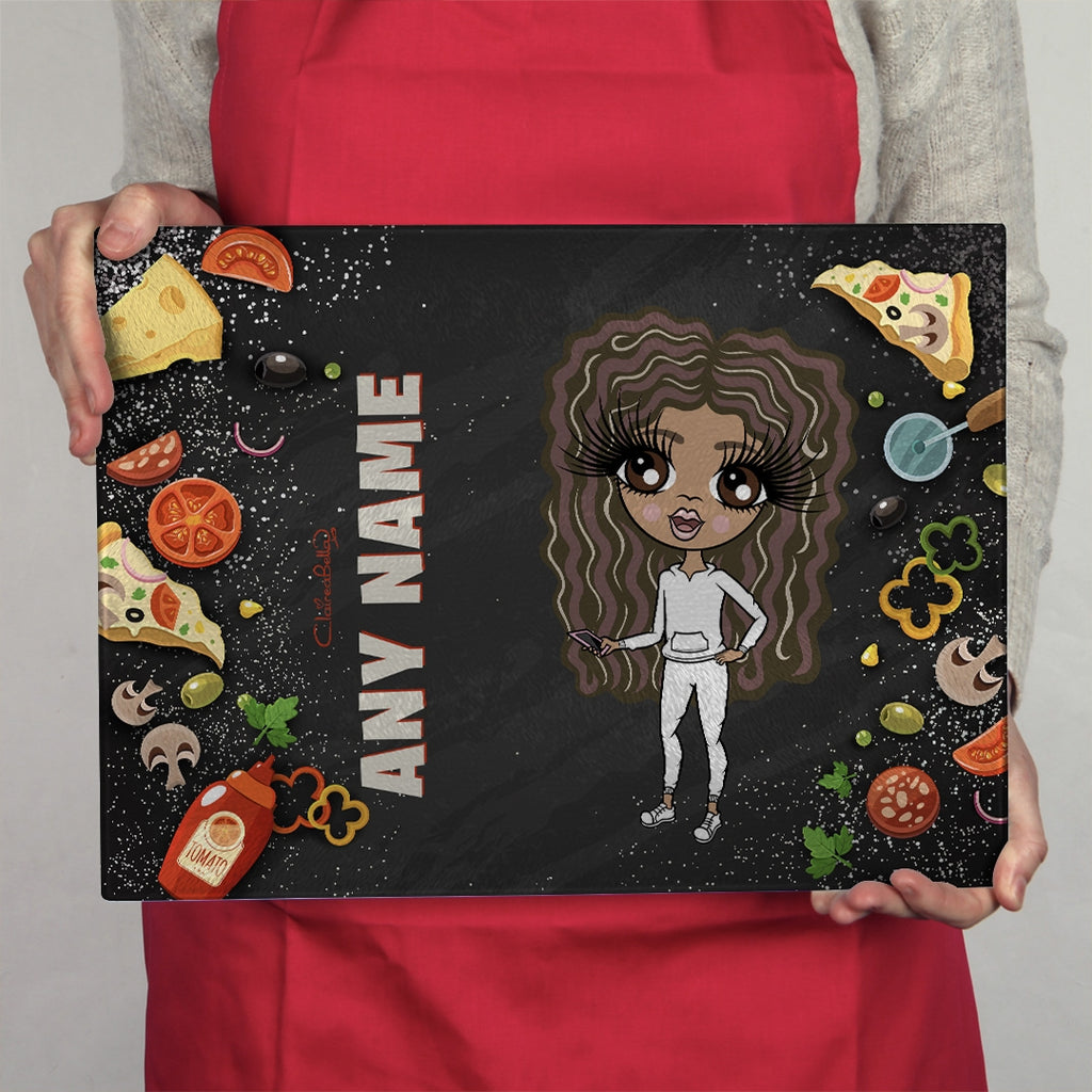 ClaireaBella Girls Landscape Glass Chopping Board - Pizza - Image 4