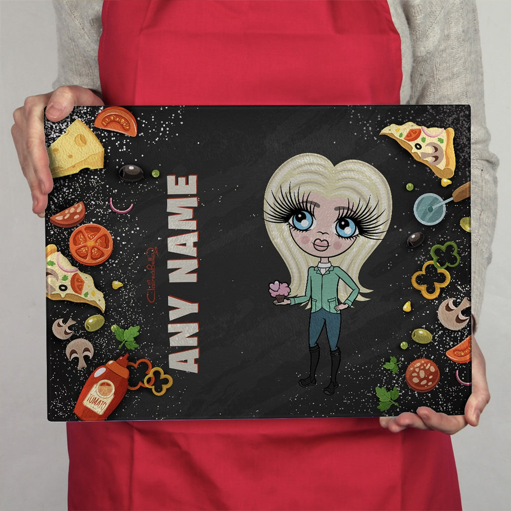 ClaireaBella Girls Landscape Glass Chopping Board - Pizza - Image 3