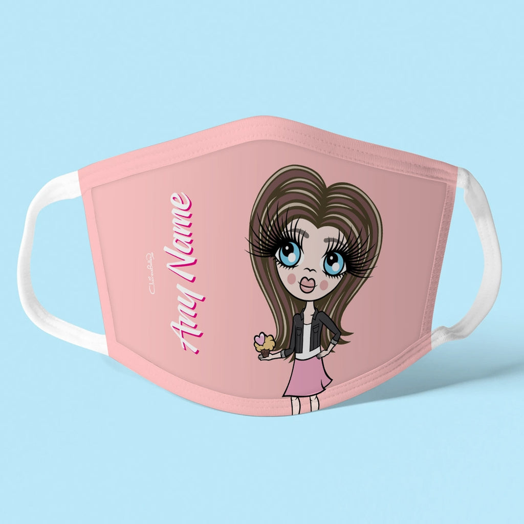 ClaireaBella Girls Personalised Blush Reusable Face Covering - Image 1