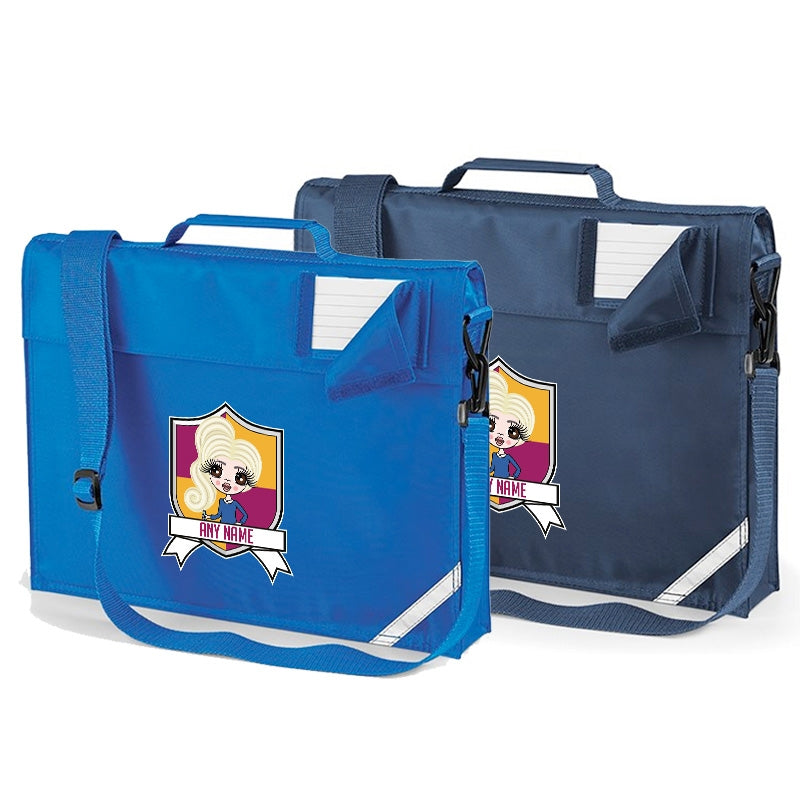 ClaireaBella Girls Premium Personalised Shield Book Bag - Image 1