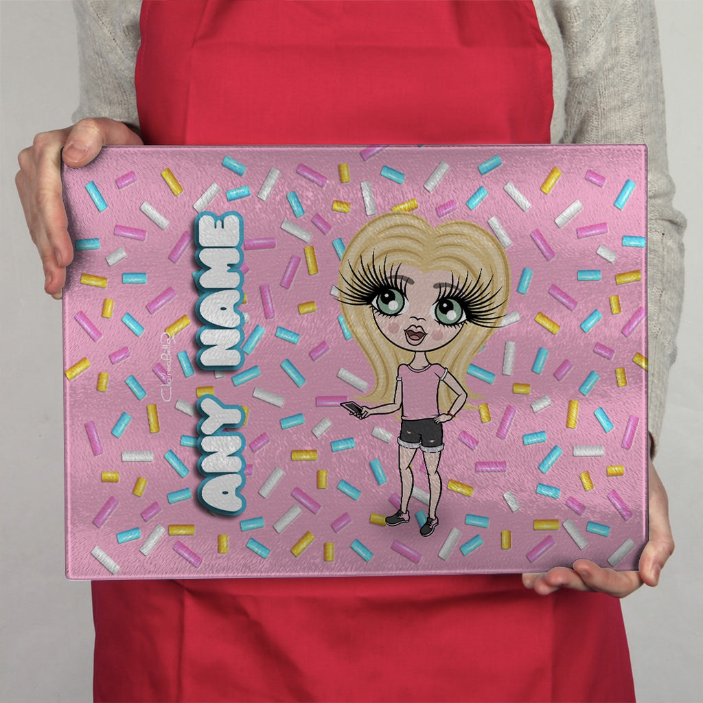 ClaireaBella Girls Landscape Glass Chopping Board - Sprinkles - Image 3