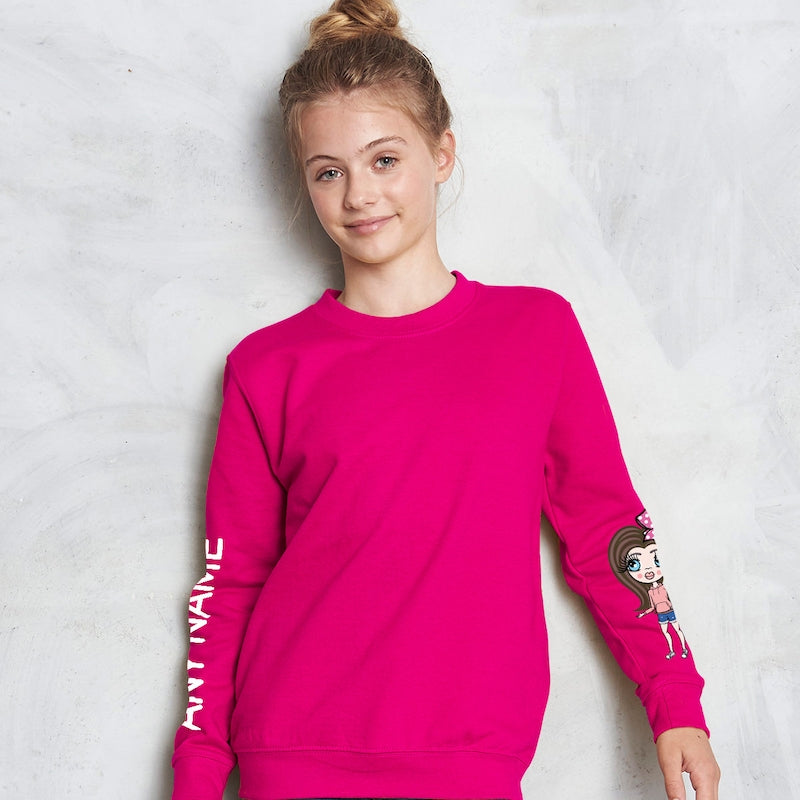 ClaireaBella Girls Varsity Printed Sleeve Sweatshirt - Image 1