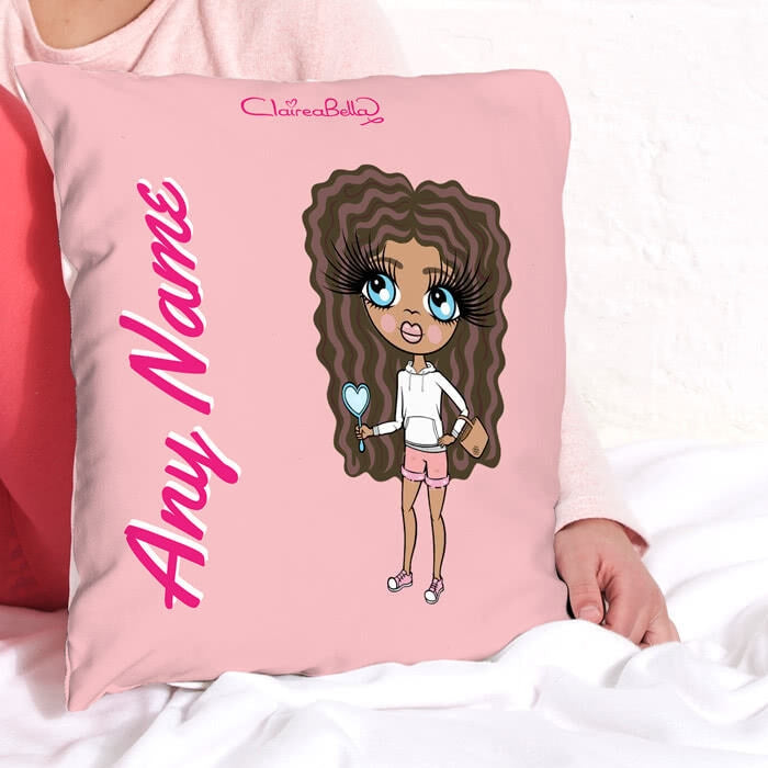 ClaireaBella Girls Square Cushion - Dusty Pink - Image 2