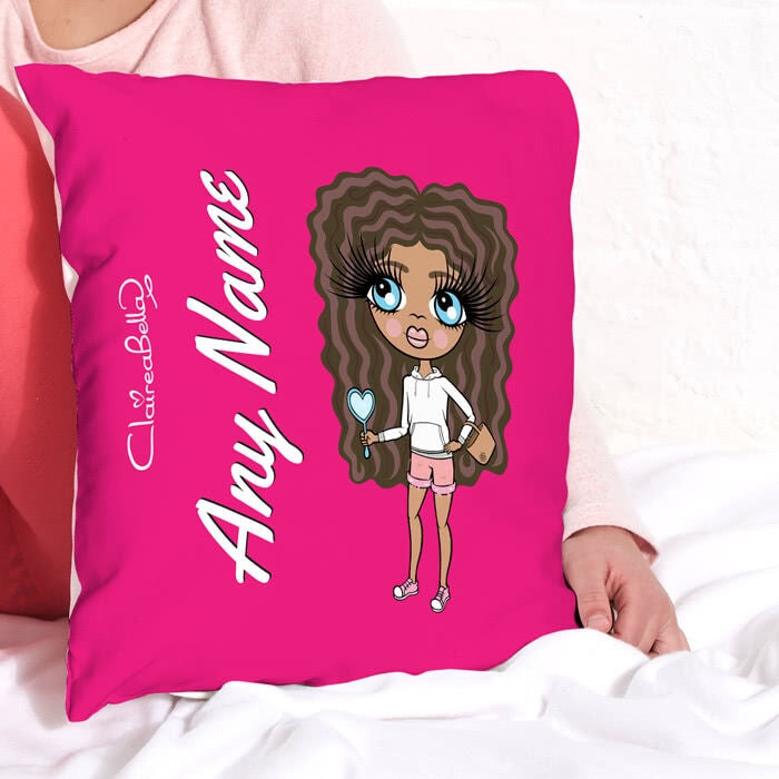 ClaireaBella Girls Square Cushion - Hot Pink - Image 2