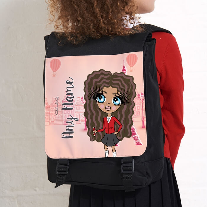 ClaireaBella Girls Parisian Pink Large Backpack - Image 2