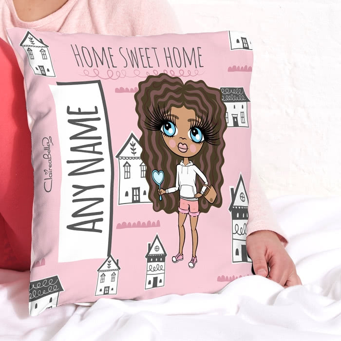 ClaireaBella Girls Square Cushion - Home Sweet Home - Image 1