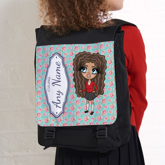 ClaireaBella Girls Rose Print Large Backpack - Image 3