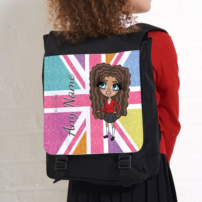 ClaireaBella Girls Union Jack Large Backpack - Image 2