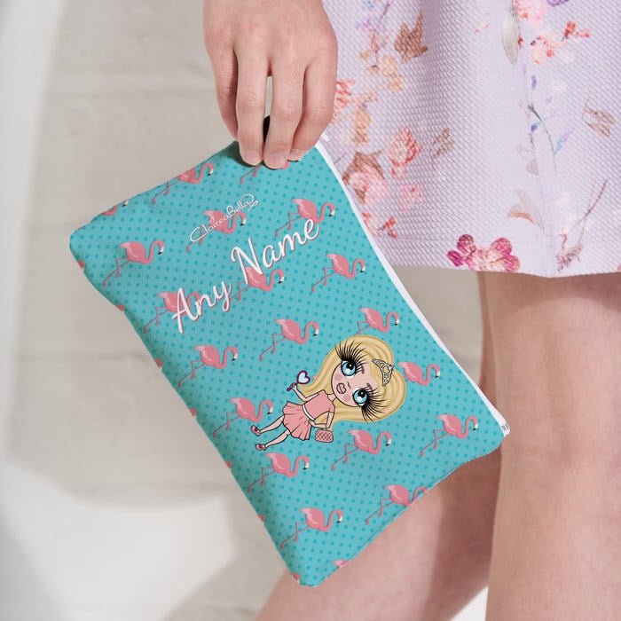 ClaireaBella Girls Flamingo Print Make Up Bag - Image 2