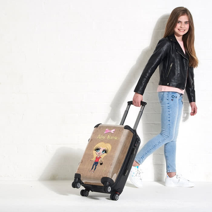 ClaireaBella Girls Jute Print Suitcase - Image 6