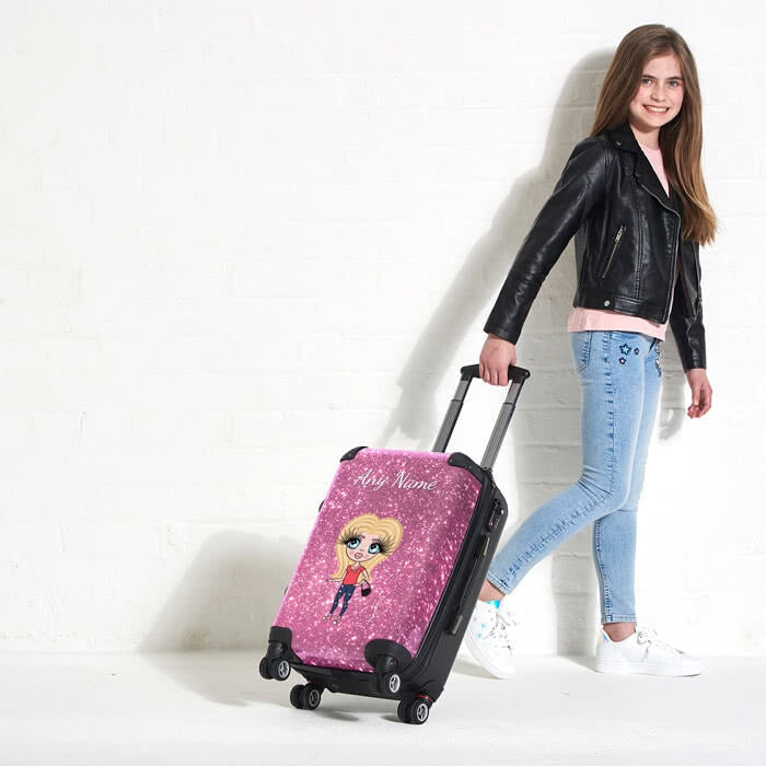 ClaireaBella Girls Glitter Effect Suitcase - Image 3