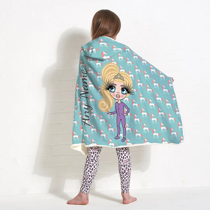 ClaireaBella Girls Unicorns Hooded Blanket - Image 4