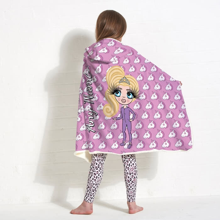 ClaireaBella Girls Unicorn Emoji Hooded Blanket - Image 3