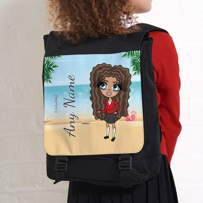 ClaireaBella Girls Beach Print Large Backpack - Image 2