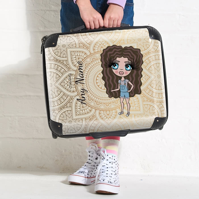 ClaireaBella Girls Golden Lace Weekend Suitcase - Image 4