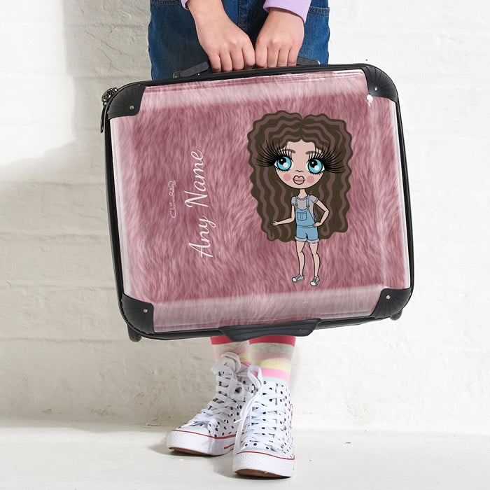 ClaireaBella Girls Fur Effect Weekend Suitcase - Image 3
