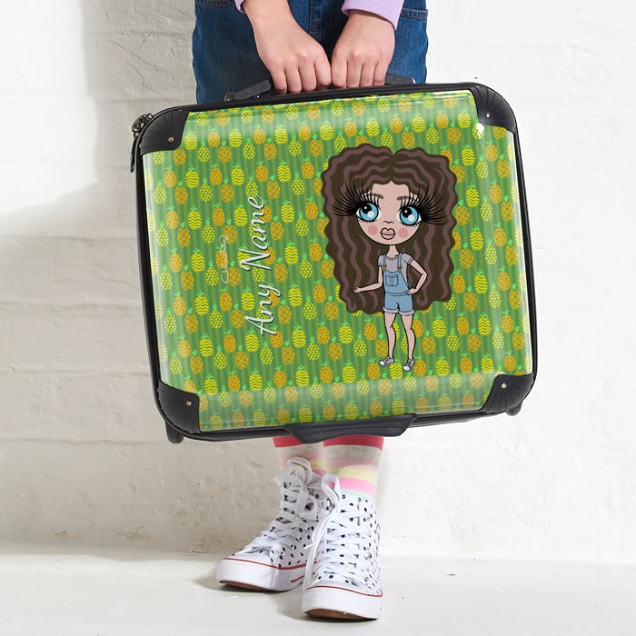 ClaireaBella Girls Pineapple Print Weekend Suitcase - Image 2