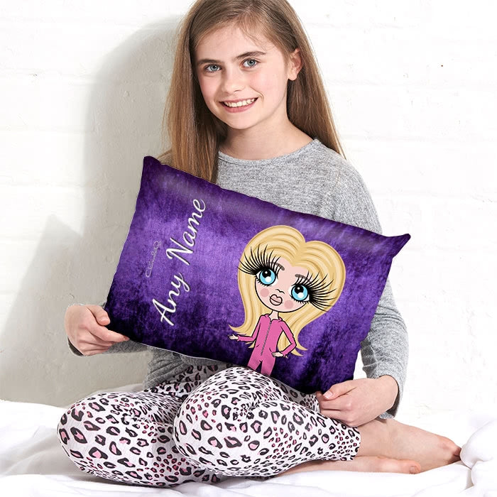 ClaireaBella Girls Placement Cushion - Purple Velvet Effect - Image 1