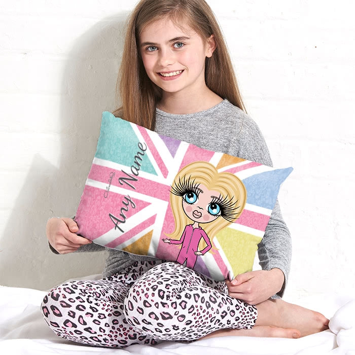 ClaireaBella Girls Placement Cushion - Union Jack - Image 1