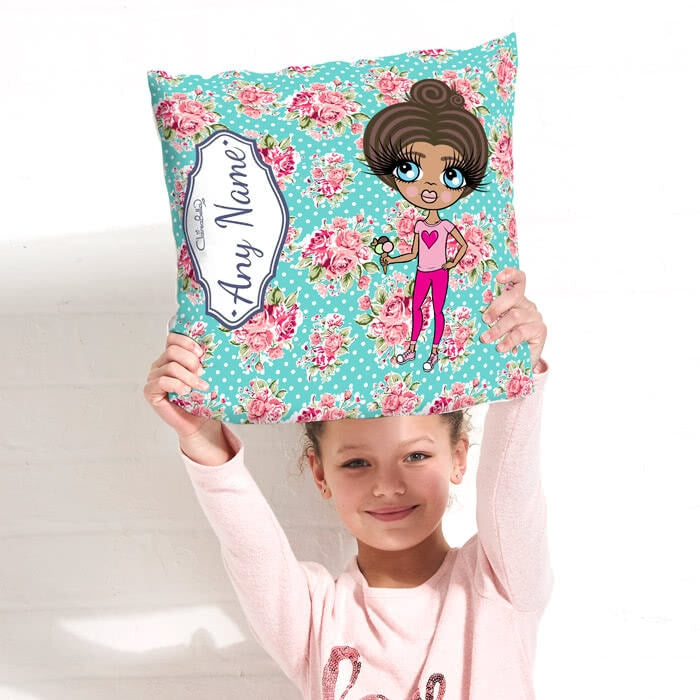 ClaireaBella Girls Square Cushion - Rose - Image 3