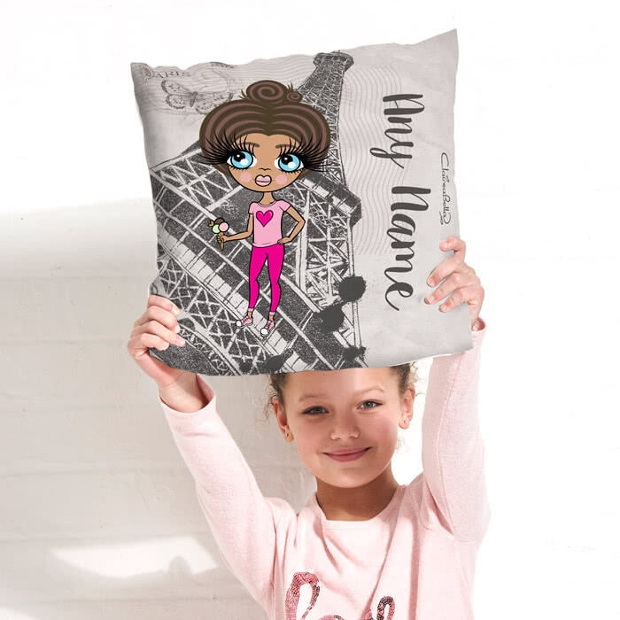 ClaireaBella Girls Square Cushion - Paris - Image 3