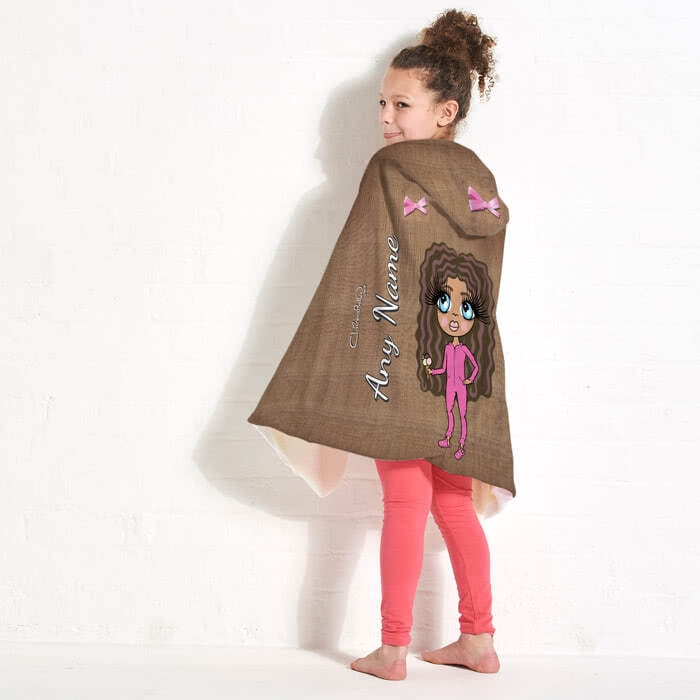ClaireaBella Girls Jute Print Hooded Blanket - Image 7