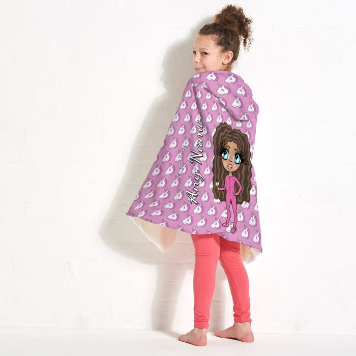 ClaireaBella Girls Unicorn Emoji Hooded Blanket - Image 1